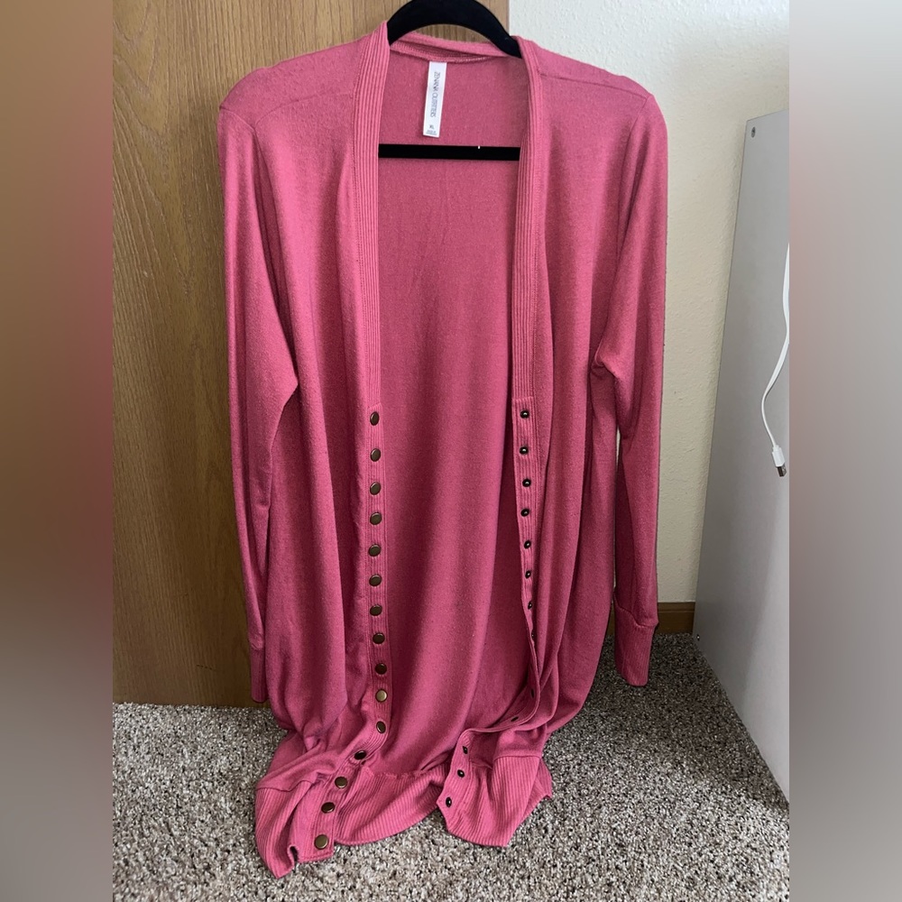 Zenana long button cardigan